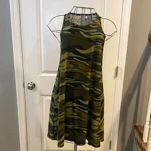 Buzz Olive Camo Midi Tank Dress - Casual Sleeveless Style